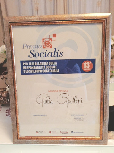 Giulia Cipolloni Premio Socialis